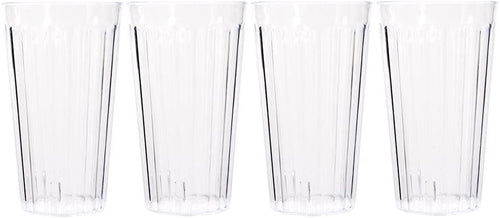 BPA Free Clear Plastic Tumblers, 18.3-oz Perfect for Picnics, Parties, and More (4, Clear)