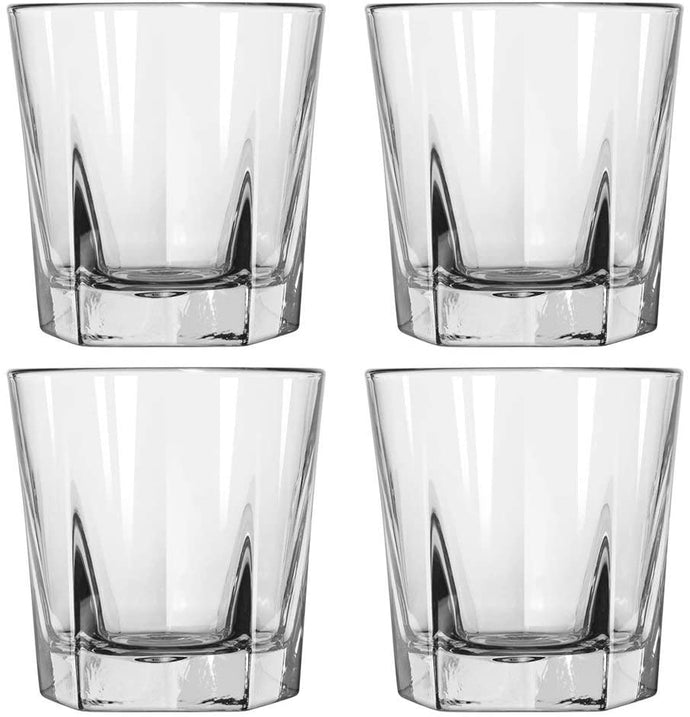 Set of 2 Old Fashion Style Heavy Whisky Glasses Traditional Style